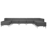 NNEVL 10 Piece Sofa Set Fabric Dark Grey