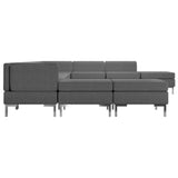 NNEVL 10 Piece Sofa Set Fabric Dark Grey