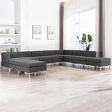 NNEVL 10 Piece Sofa Set Fabric Dark Grey