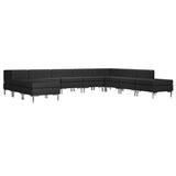 NNEVL 10 Piece Sofa Set Fabric Black