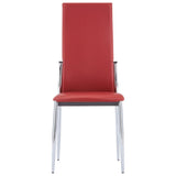 NNEVL 9 Piece Dining Set Faux Leather Red