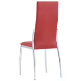 NNEVL 9 Piece Dining Set Faux Leather Red