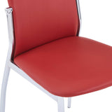 NNEVL 9 Piece Dining Set Faux Leather Red