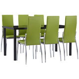 NNEVL 7 Piece Dining Set Faux Leather Green