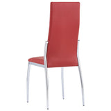 NNEVL 7 Piece Dining Set Faux Leather Red