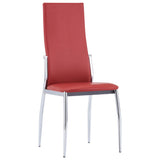 NNEVL 11 Piece Dining Set Faux Leather Red