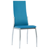 NNEVL 11 Piece Dining Set Faux Leather Blue