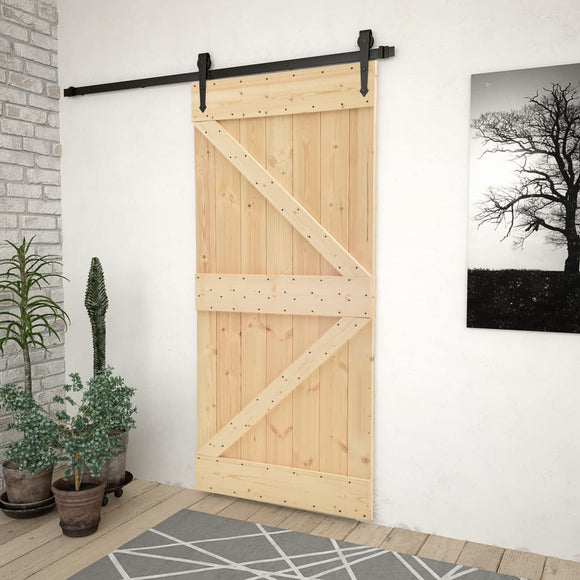 NNEVL Door 80x210 cm Solid Pine Wood