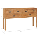 NNEVL Sideboard 125x30x75 cm Solid Teak Wood