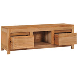 NNEVL TV Cabinet 100x30x35 cm Solid Teak Wood
