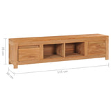 NNEVL TV Cabinet 135x30x35 cm Solid Teak Wood