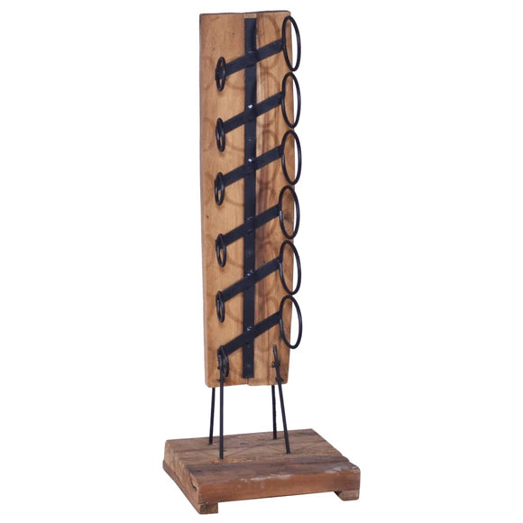 NNEVL Wine Rack for 6 Bottles 35x35x100 cm Solid Teak Wood