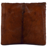 NNEVL Folding Stool Real Leather and Solid Teak Wood