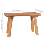 NNEVL Garden Bench 80 cm Solid Teak Wood