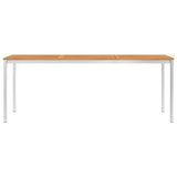 NNEVL 7 Piece Dining Set Solid Acacia Wood and Stainless Steel