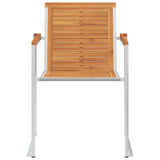NNEVL 7 Piece Dining Set Solid Acacia Wood and Stainless Steel