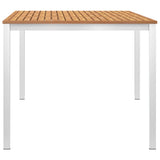 NNEVL 5 Piece Garden Dining Set Solid Teak Wood and Stainless Steel
