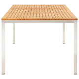 NNEVL 7 Piece Garden Dining Set Solid Teak Wood and Stainless Steel