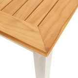 NNEVL 7 Piece Garden Dining Set Solid Teak Wood and Stainless Steel