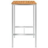 NNEVL 5 Piece Bar Set Solid Acacia Wood and Stainless Steel