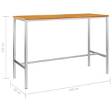 NNEVL 7 Piece Bar Set Solid Acacia Wood and Stainless Steel