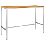 NNEVL 7 Piece Bar Set Solid Acacia Wood and Stainless Steel