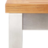 NNEVL 7 Piece Bar Set Solid Acacia Wood and Stainless Steel