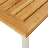NNEVL 3 Piece Bar Set Solid Teak Wood and Stainless Steel