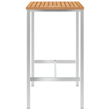 NNEVL 5 Piece Bar Set Solid Teak Wood and Stainless Steel