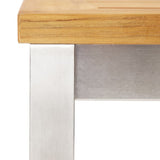 NNEVL 7 Piece Bar Set Solid Teak Wood and Stainless Steel