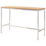 NNEVL 7 Piece Bar Set Solid Teak Wood and Stainless Steel