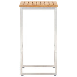 NNEVL 7 Piece Bar Set Solid Teak Wood and Stainless Steel