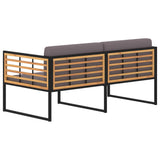 NNEVL 5 Piece Garden Lounge Set Solid Acacia Wood and Steel