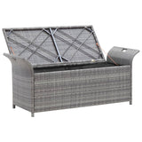 NNEVL Storage Bench with Cushion Grey 138 cm Poly Rattan