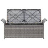 NNEVL Storage Bench with Cushion Grey 138 cm Poly Rattan