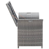NNEVL Storage Bench with Cushion Grey 138 cm Poly Rattan