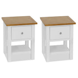 NNEVL Nightstands 2 pcs 36x30x47 cm Solid Oak Wood