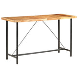 NNEVL 9 Piece Bar Set Solid Acacia Wood and Genuine Leather