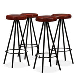 NNEVL 9 Piece Bar Set Solid Acacia Wood and Genuine Leather