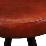 NNEVL 9 Piece Bar Set Solid Acacia Wood and Genuine Leather