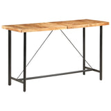 NNEVL 9 Piece Bar Set Solid Acacia Wood. Genuine Leather & Canvas
