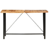 NNEVL 9 Piece Bar Set Solid Acacia Wood. Genuine Leather & Canvas