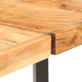 NNEVL 9 Piece Bar Set Solid Acacia Wood. Genuine Leather & Canvas