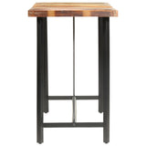 NNEVL 9 Piece Bar Set Solid Reclaimed Wood and Genuine Leather