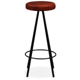 NNEVL 9 Piece Bar Set Solid Reclaimed Wood and Genuine Leather