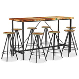 NNEVL 9 Piece Bar Set Solid Reclaimed Wood