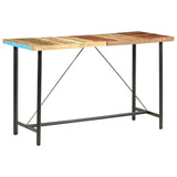NNEVL 9 Piece Bar Set Solid Reclaimed Wood Genuine Leather & Canvas