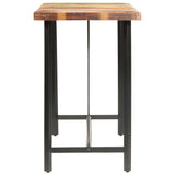 NNEVL 9 Piece Bar Set Solid Reclaimed Wood Genuine Leather & Canvas