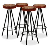 NNEVL 9 Piece Bar Set Solid Reclaimed Wood Genuine Leather & Canvas