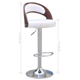 NNEVL Bar Stools 4 pcs with Bentwood Frame Artificial Leather White